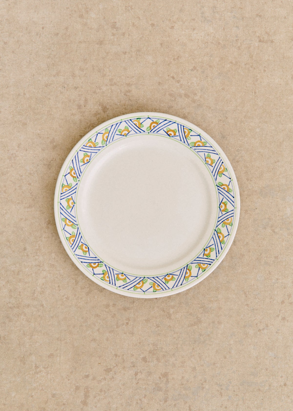 Assiettes Anciennes., Fresque - Lot de 4 assiettes plates - Décor n°23