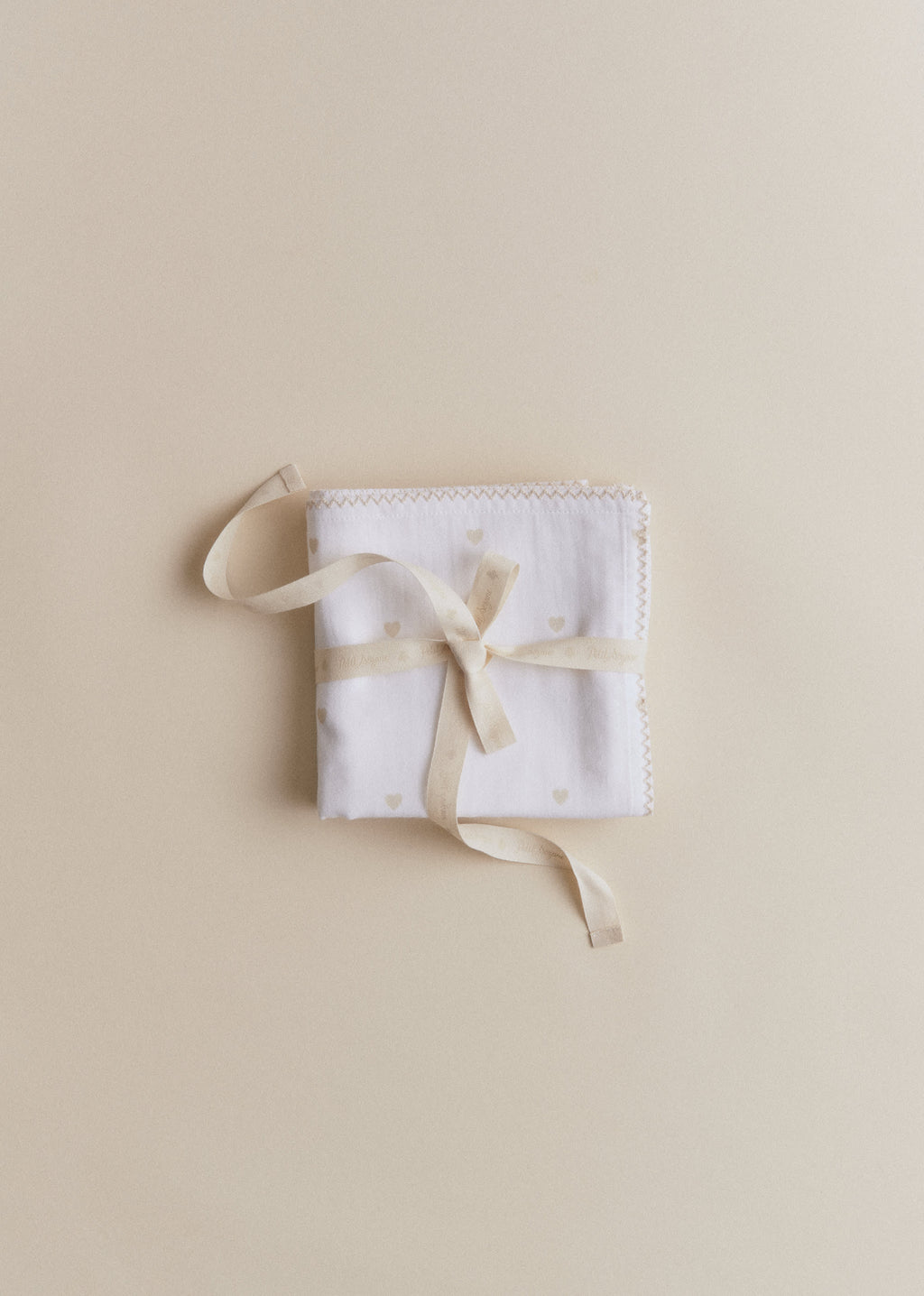 Set de 2 langes - Coeur Beige