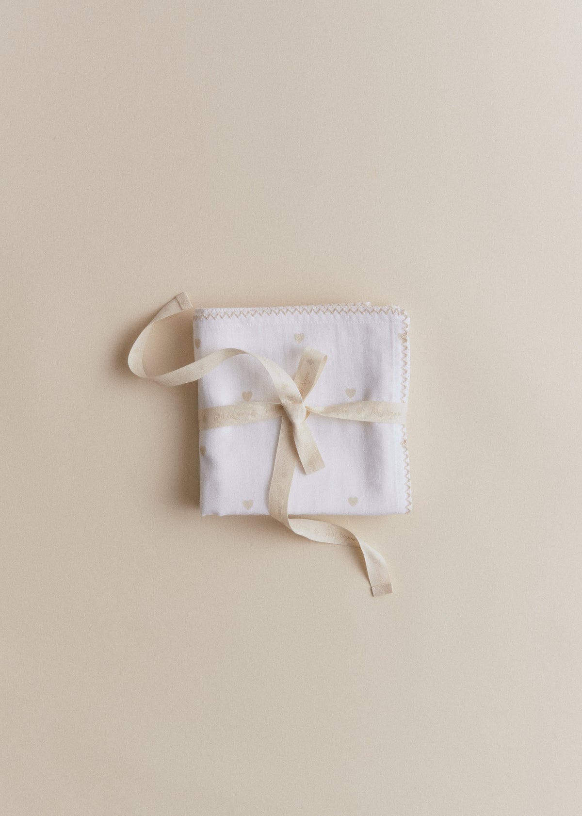 Set de 2 langes - Coeur Beige