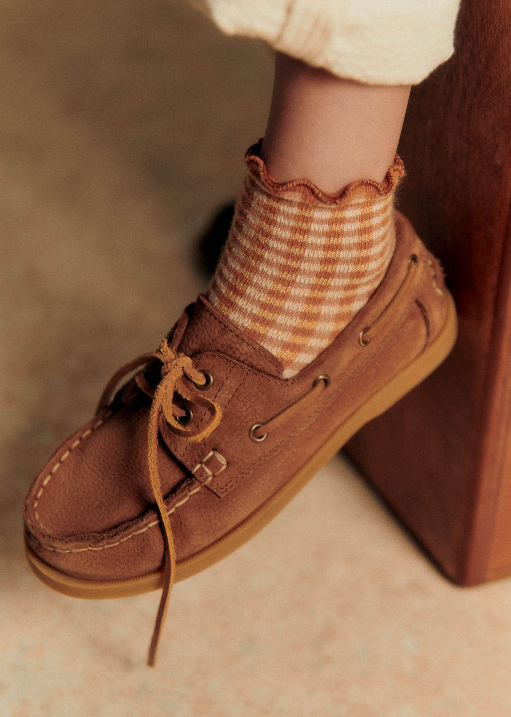 Chaussettes Vichy - Vichy Marron Ecru
