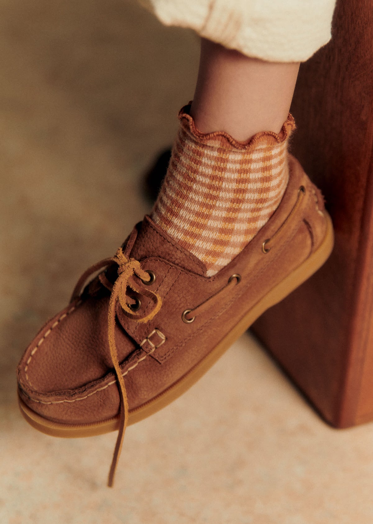 Chaussettes Vichy - Vichy Marron Ecru