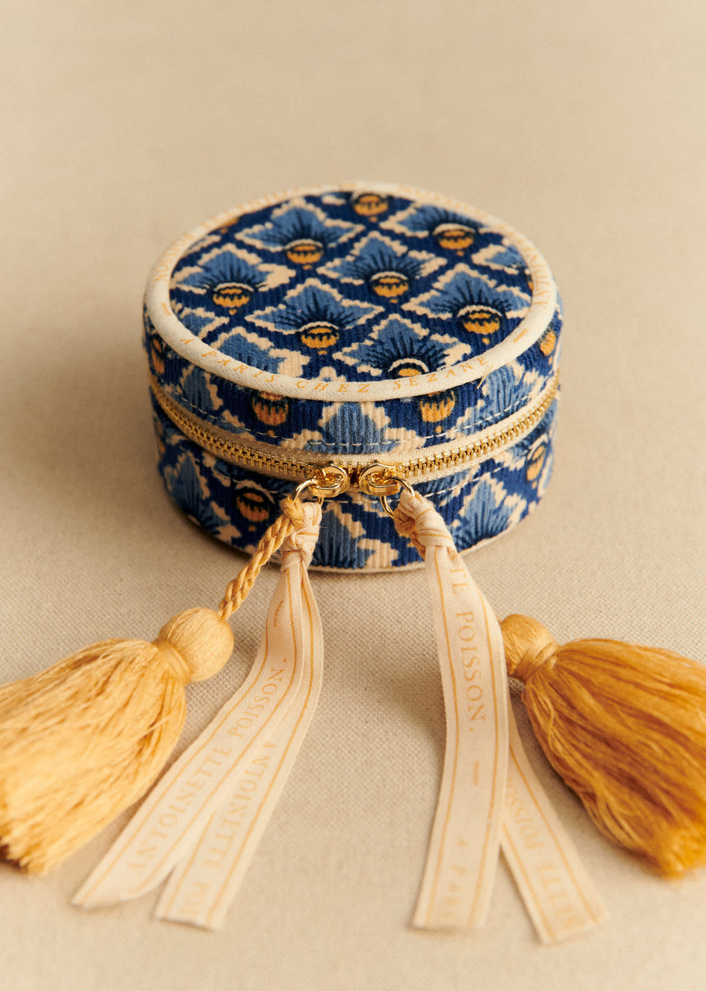 Écrin à bijoux - Sézane x Antoinette Poisson - Imprimé Losange Bleu