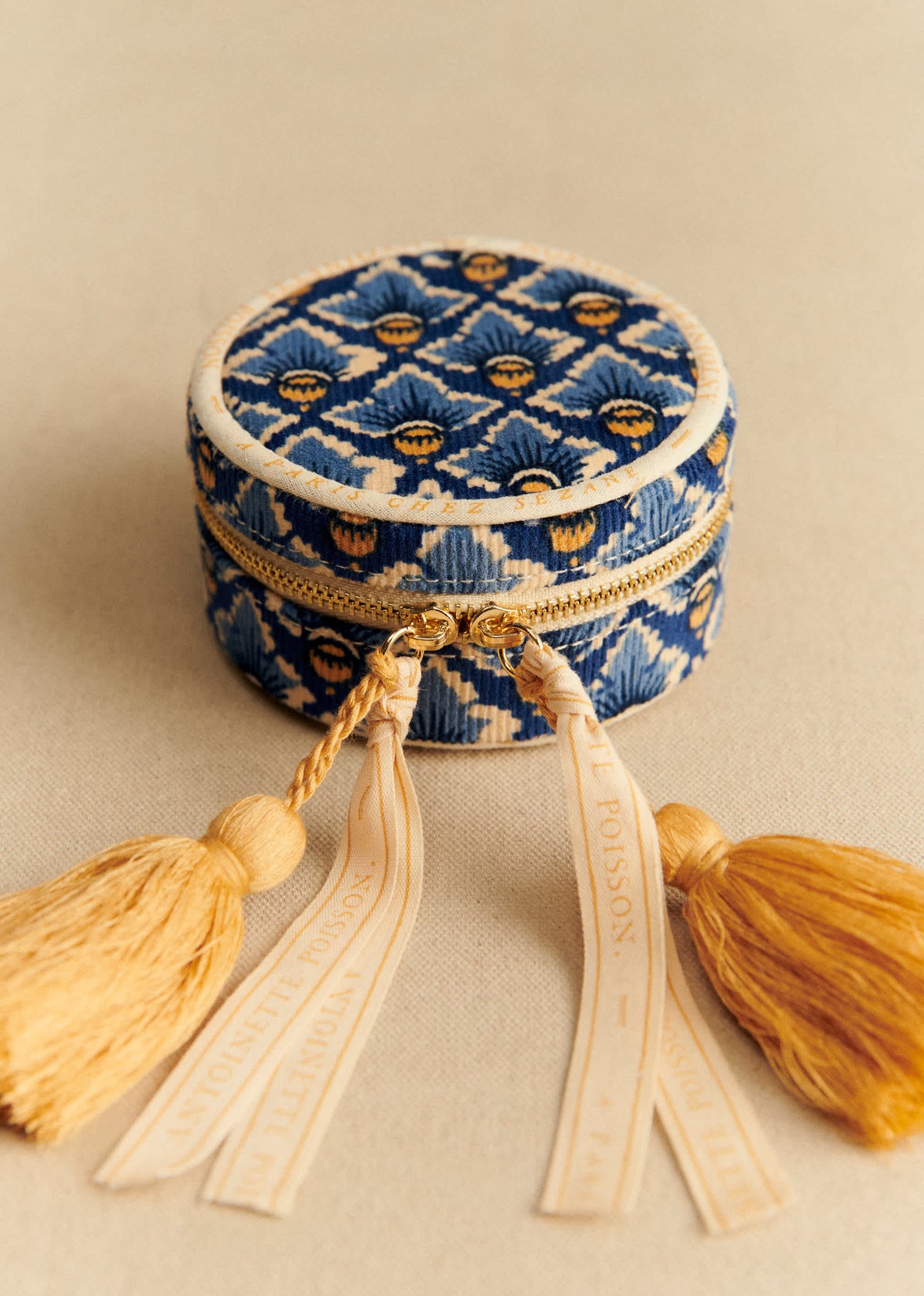 Écrin à bijoux - Sézane x Antoinette Poisson - Imprimé Losange Bleu