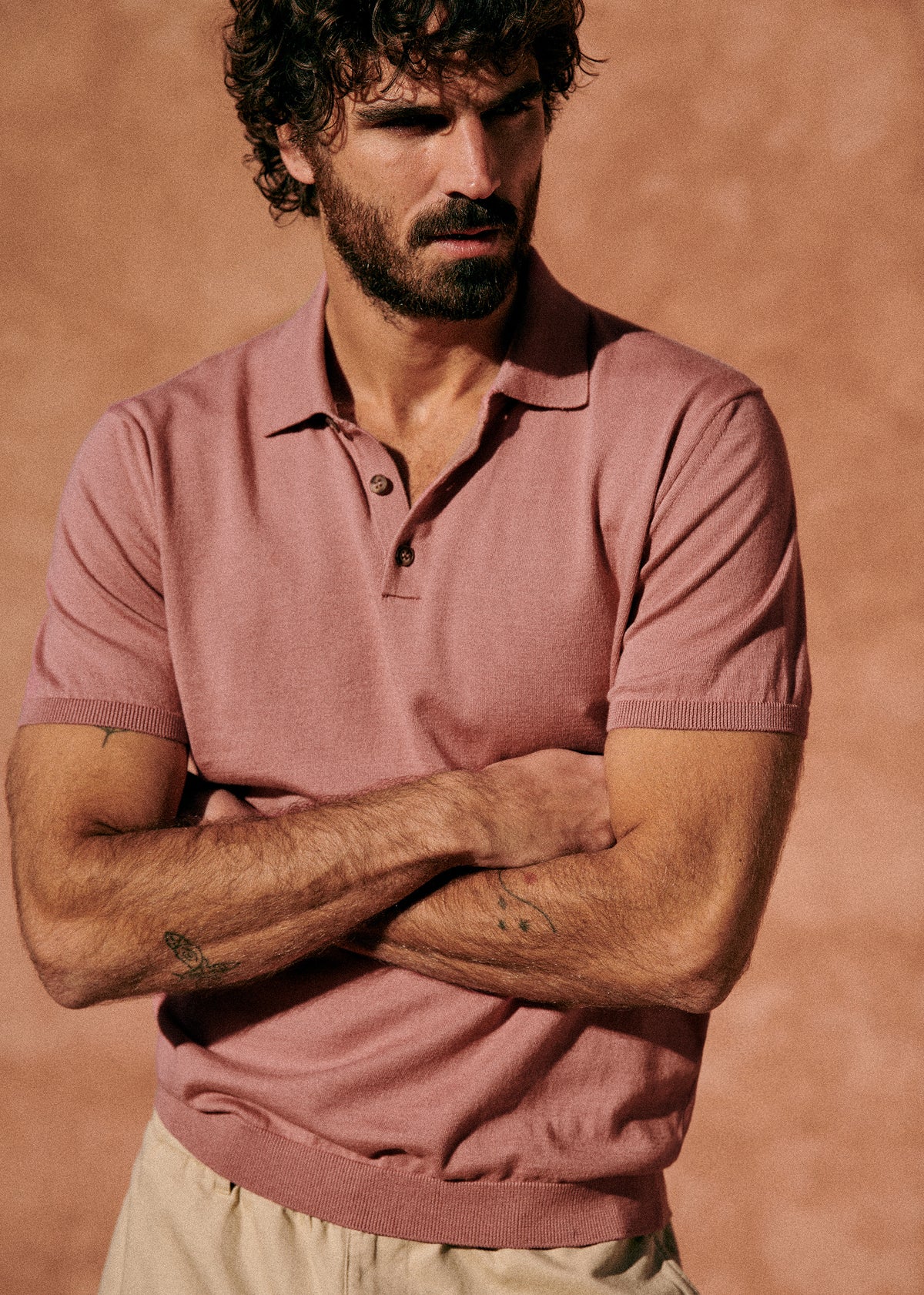 Polo Maille Riviera - Vieux Rose