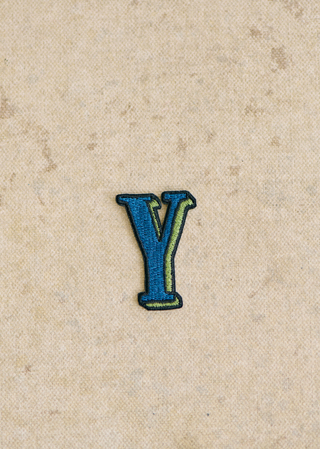 Ecusson vert / bleu - Lettre Y - Bleu