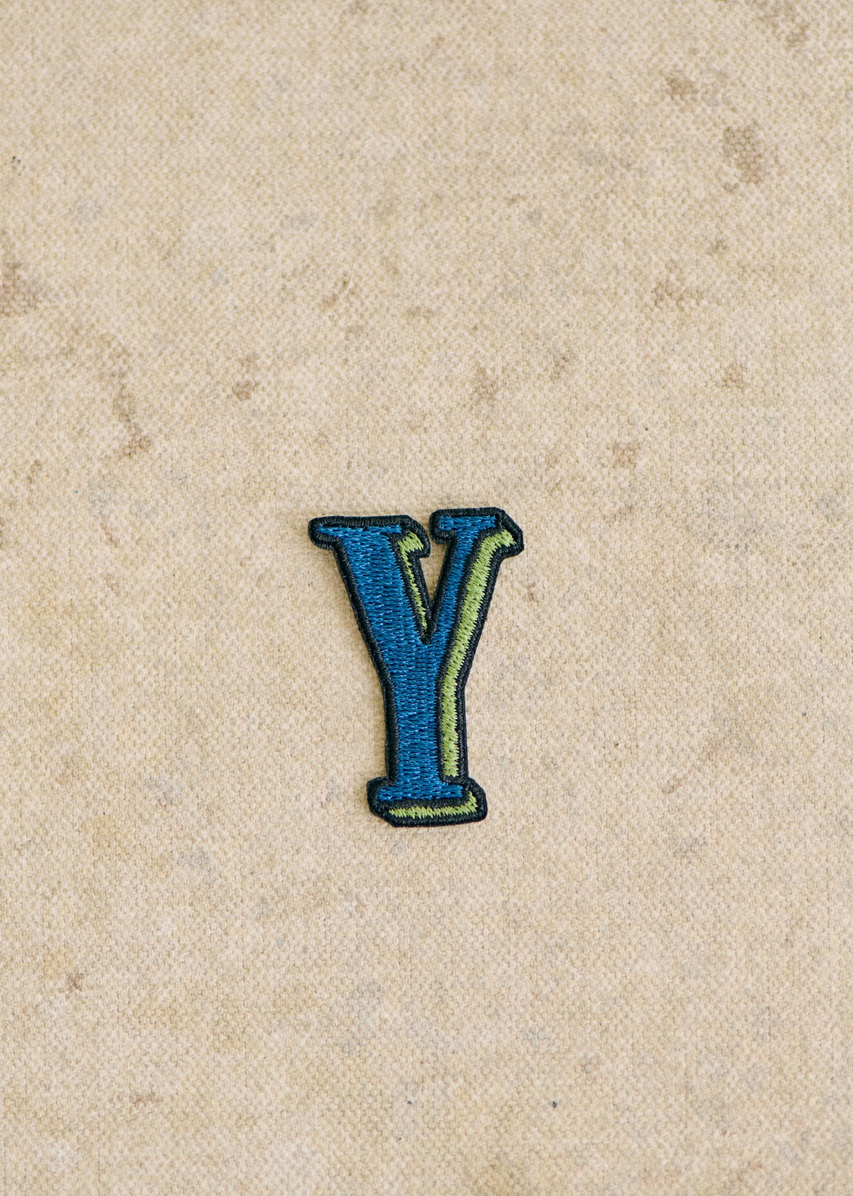 Ecusson vert / bleu - Lettre Y - Bleu