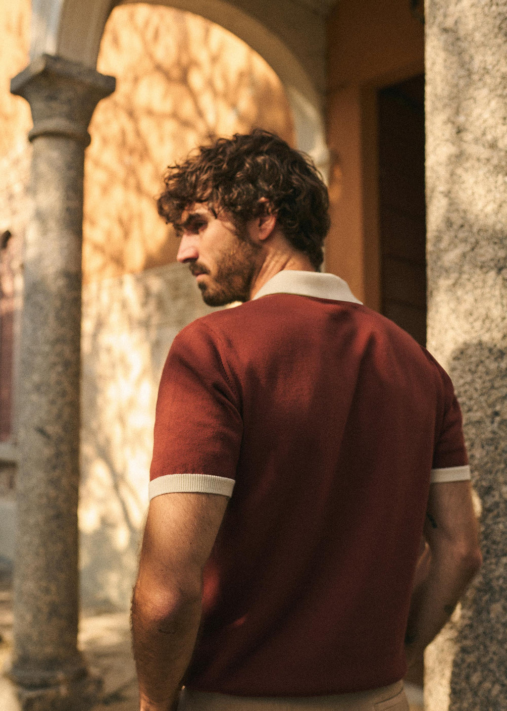Polo Maille Tommaso - Rouille / Écru