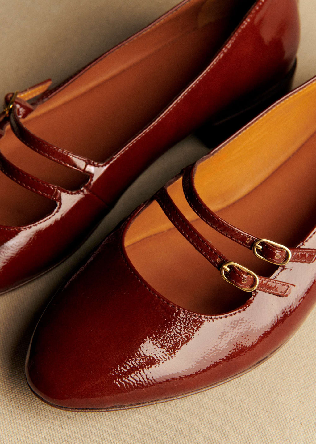 Ballerines Low Ninon - Acajou Vernis