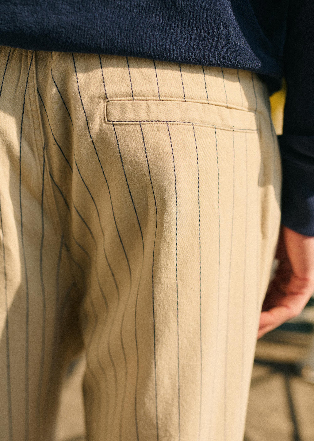 Pantalon Melor - Beige Rayure Marine