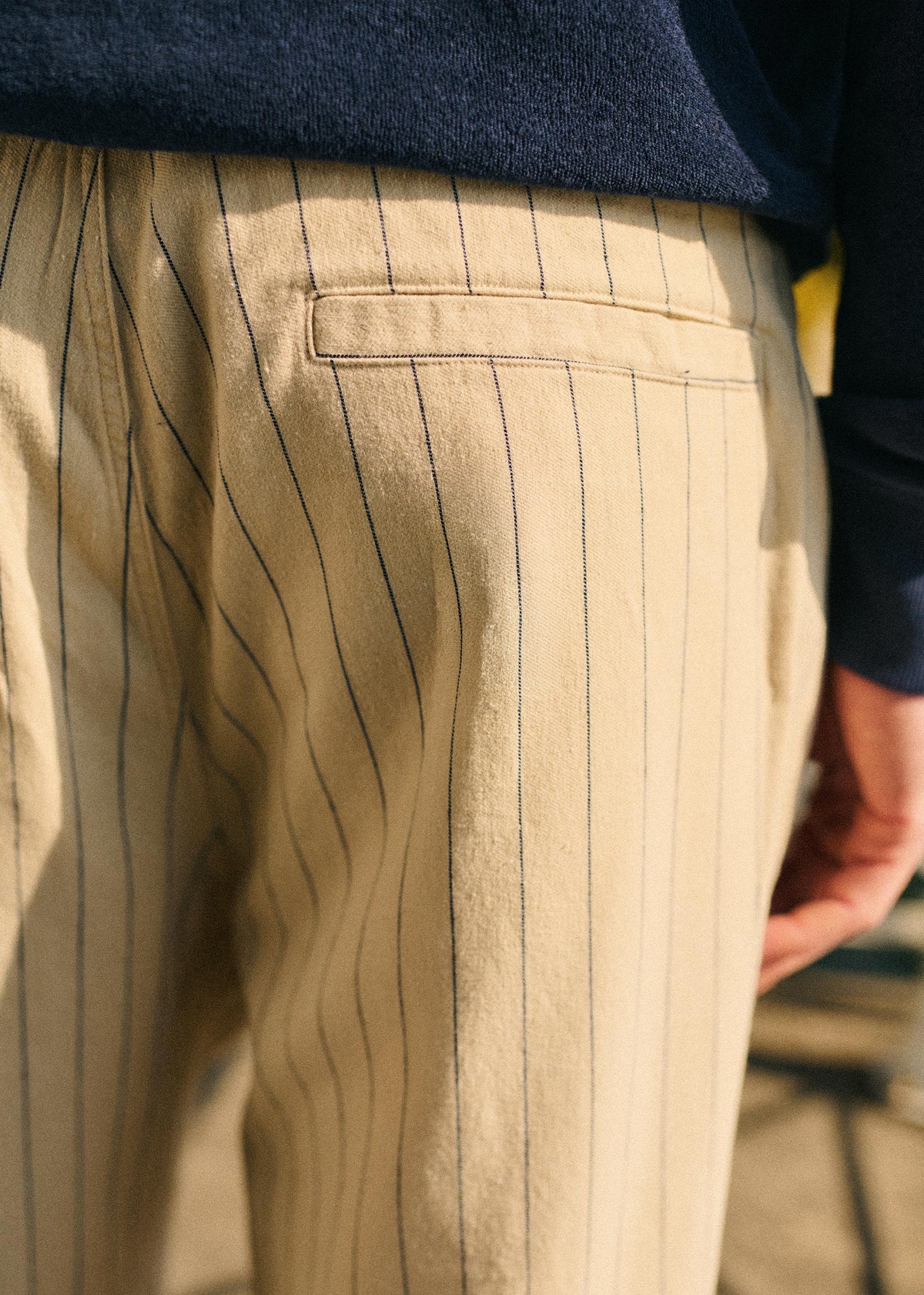 Pantalon Melor - Beige Rayure Marine