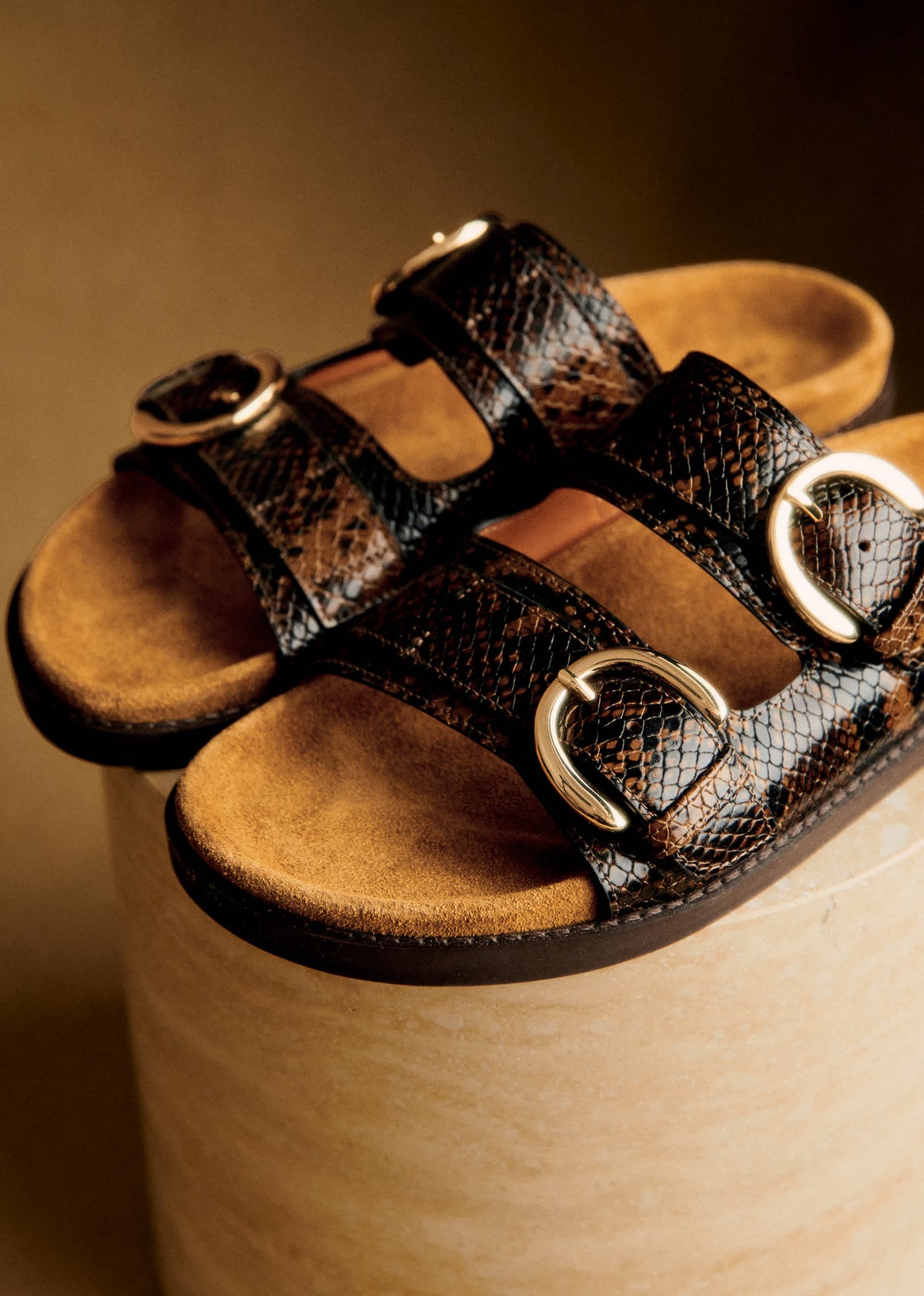Mules Low Lenny - Kaki Python
