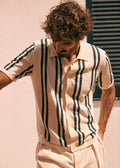 Chemise Maille Braden - Écru Rayures Vertes