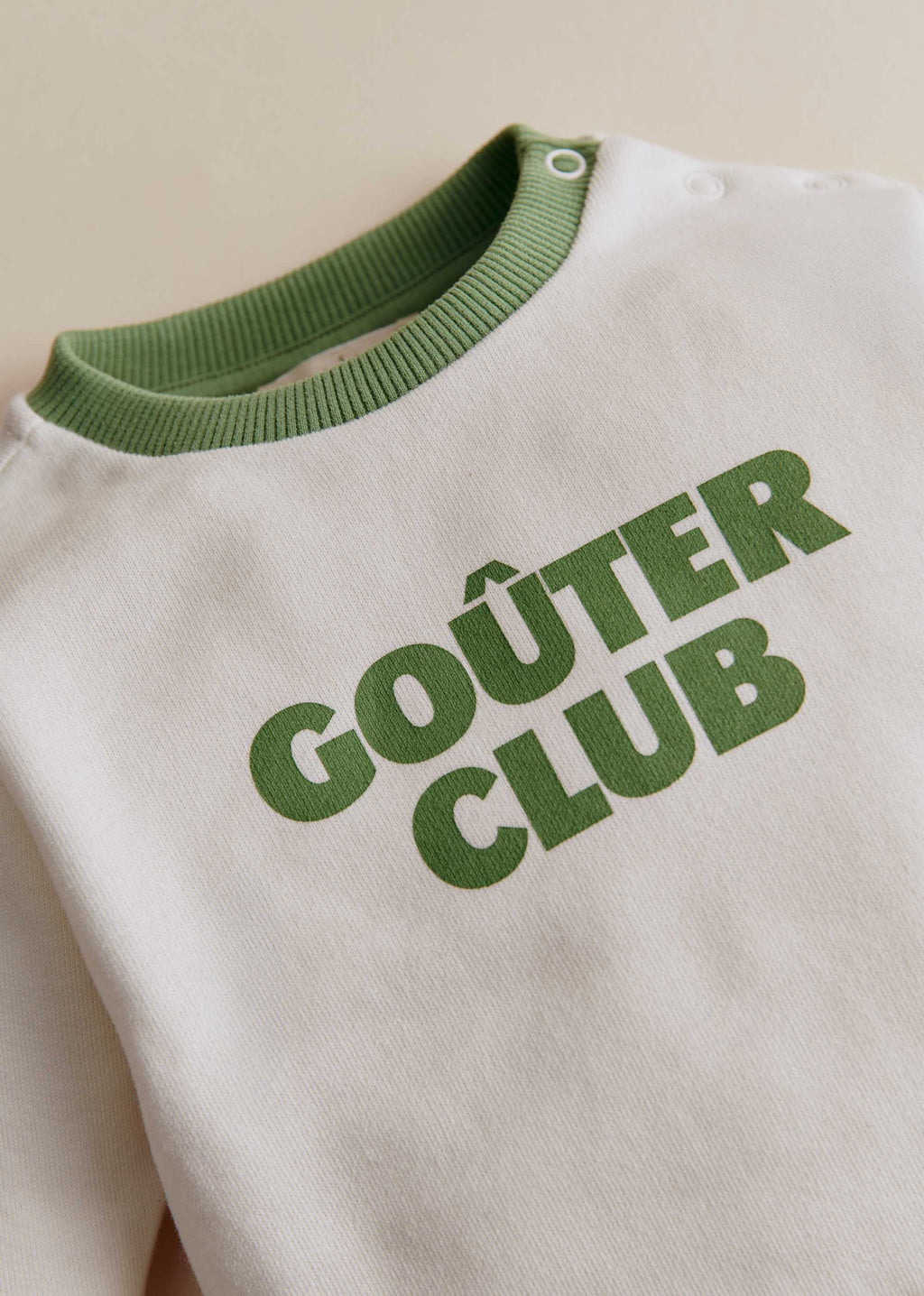 Sweat-Shirt Goûter club - Ecru / Vert