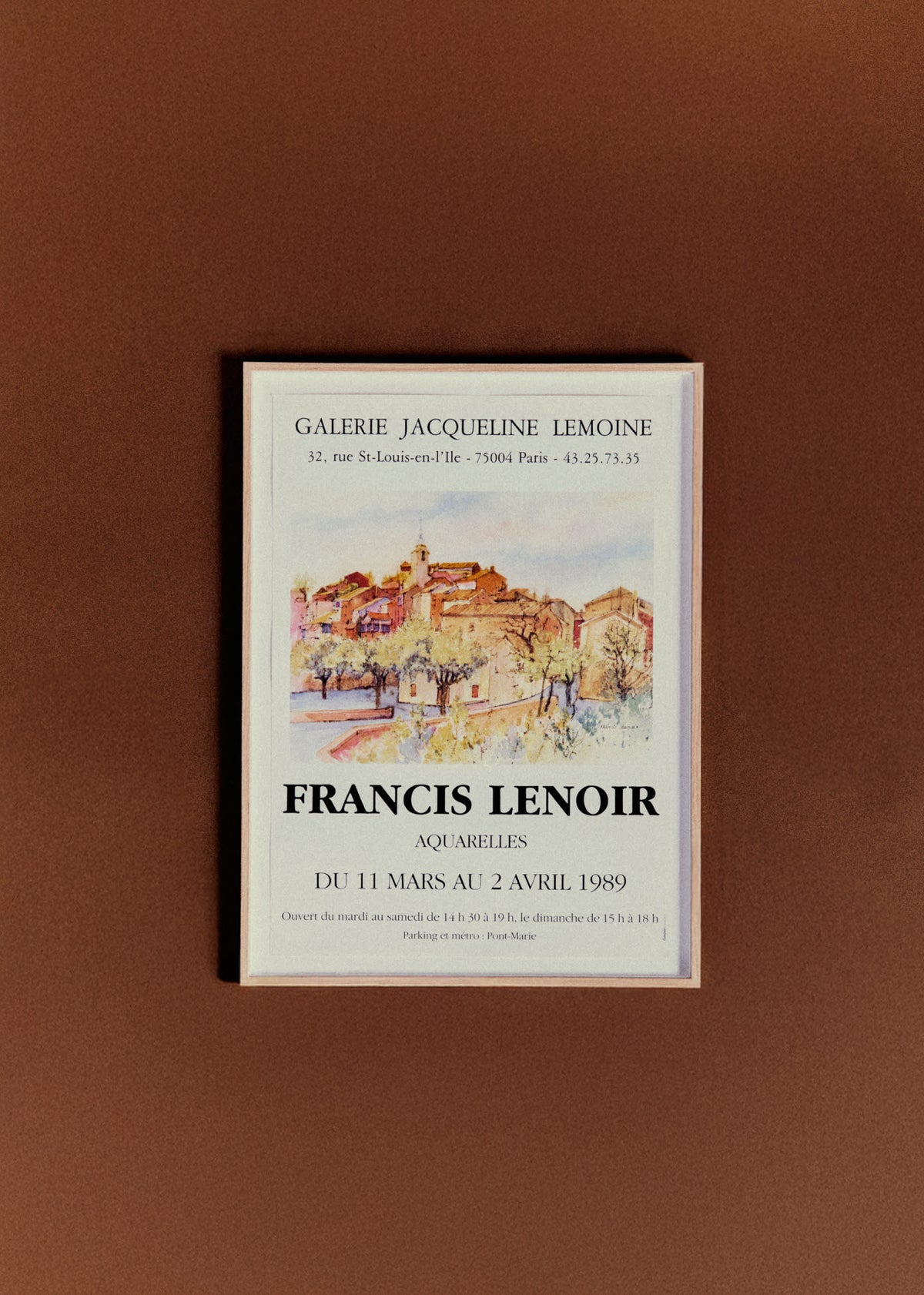 Affiche Galerie Jacqueline Lemoine, Francis Lenoir, 1989 - 50,5 x 68,5 cm