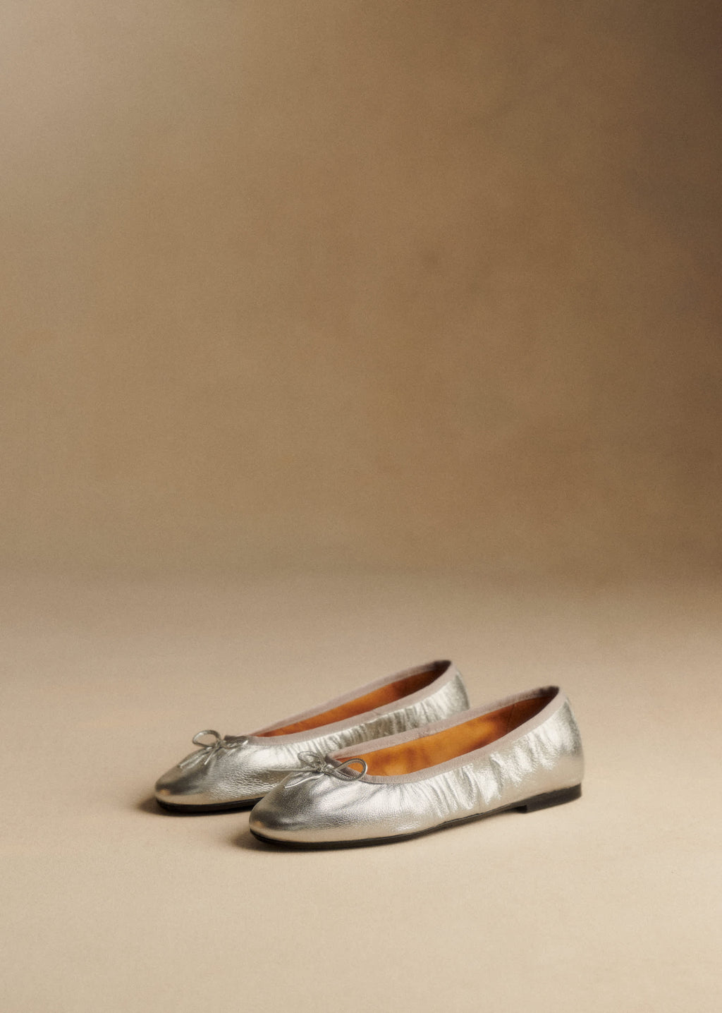Ballerines Low Agathe - Argent Plissé