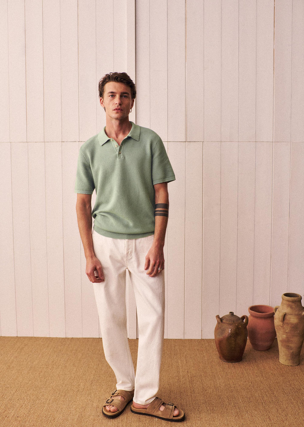 Polo Maille Simeone - Vert Sauge