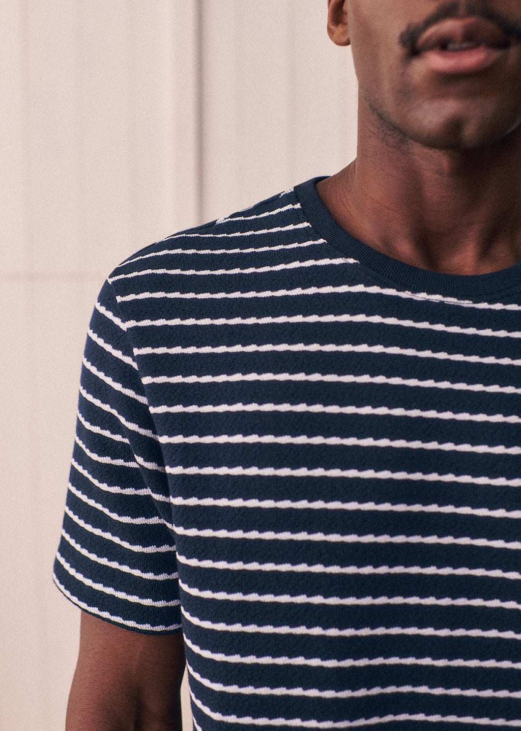 T-Shirt Varon - Marine Rayures Blanches