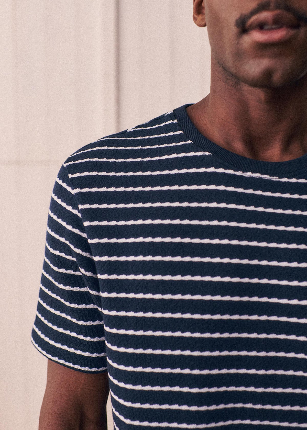 T-Shirt Varon - Marine Rayures Blanches