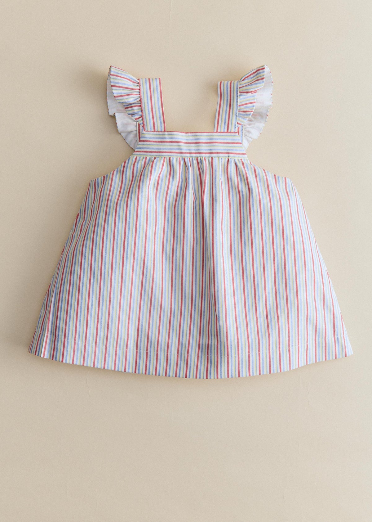 Robe Lucile - Rayure Rouge Bleu Jaune