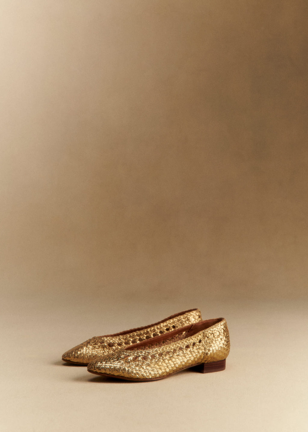 Ballerines Low Anya - Doré Lisse Tressé
