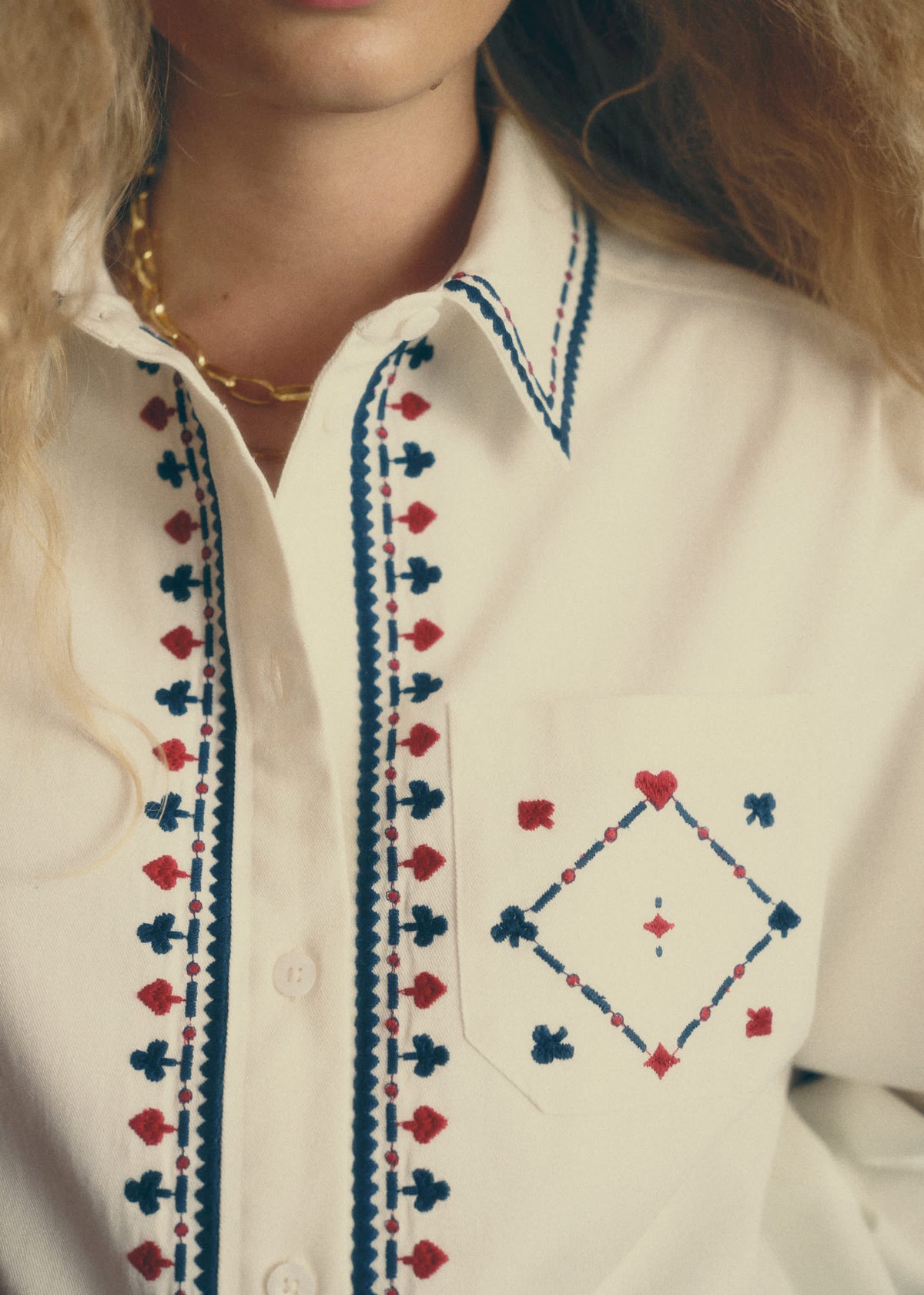Chemise Bilma - Sézane x Antoinette Poisson - Broderies Cartes Placées