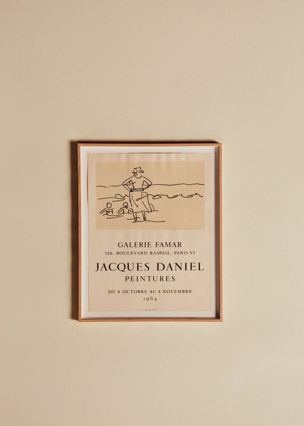 Affiche Galerie Famar, Jacques Daniel, 1964 - 48,5 x 60 cm