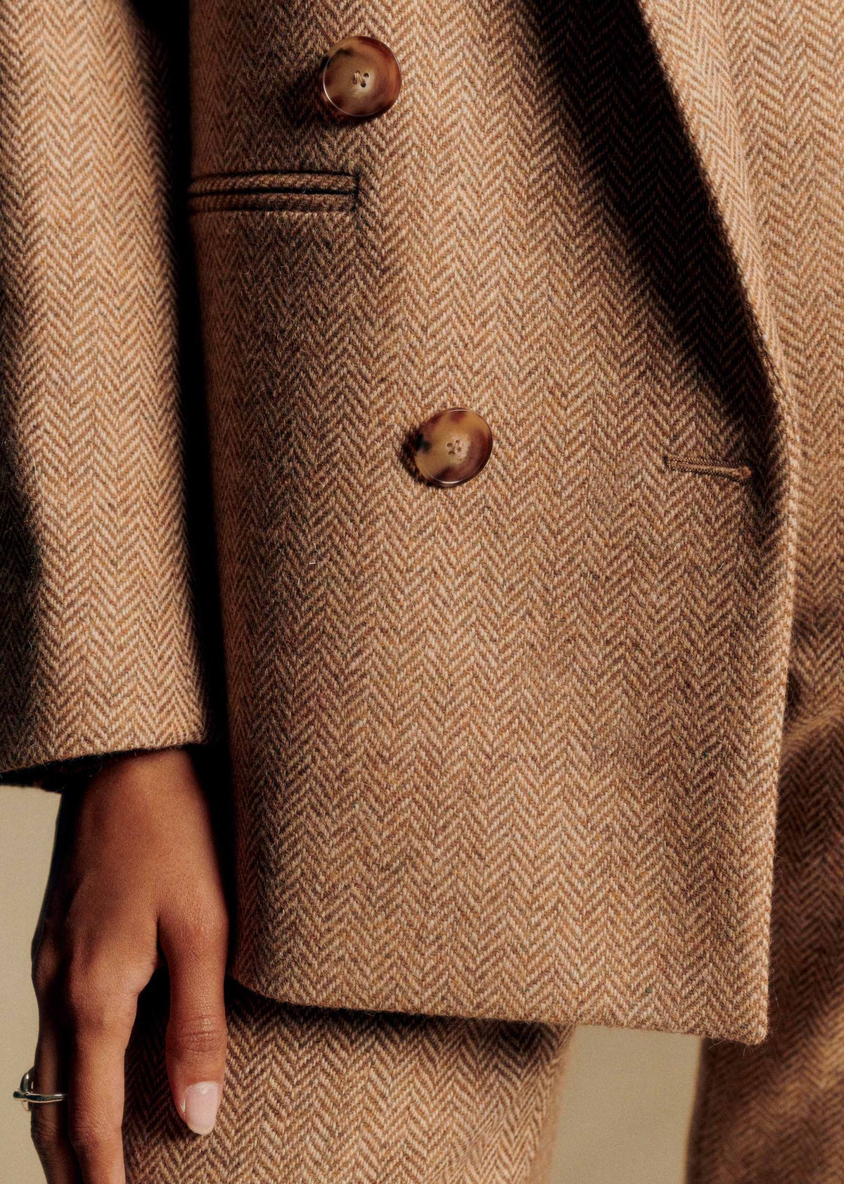 Veste Chelsea - Chevrons Camel Ecru