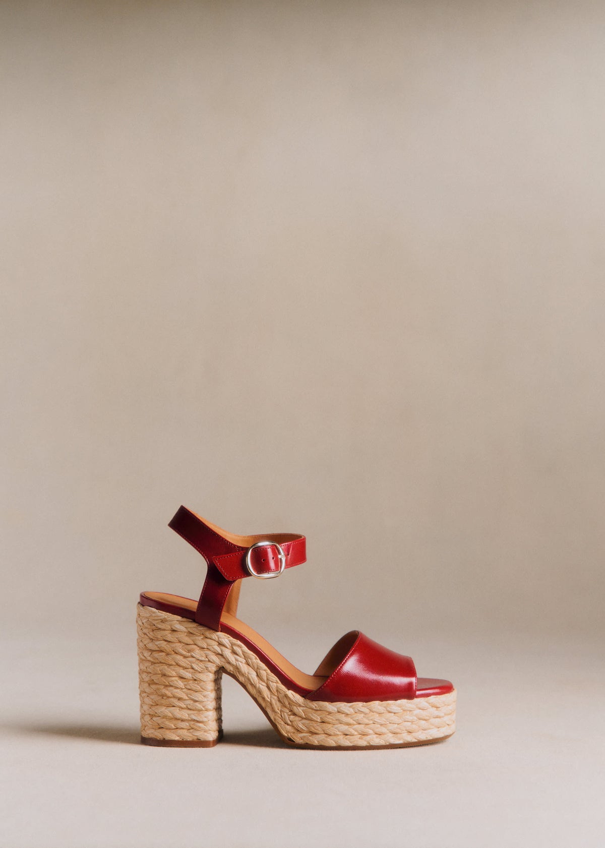 Sandales High Dorothée - Cerise Lisse