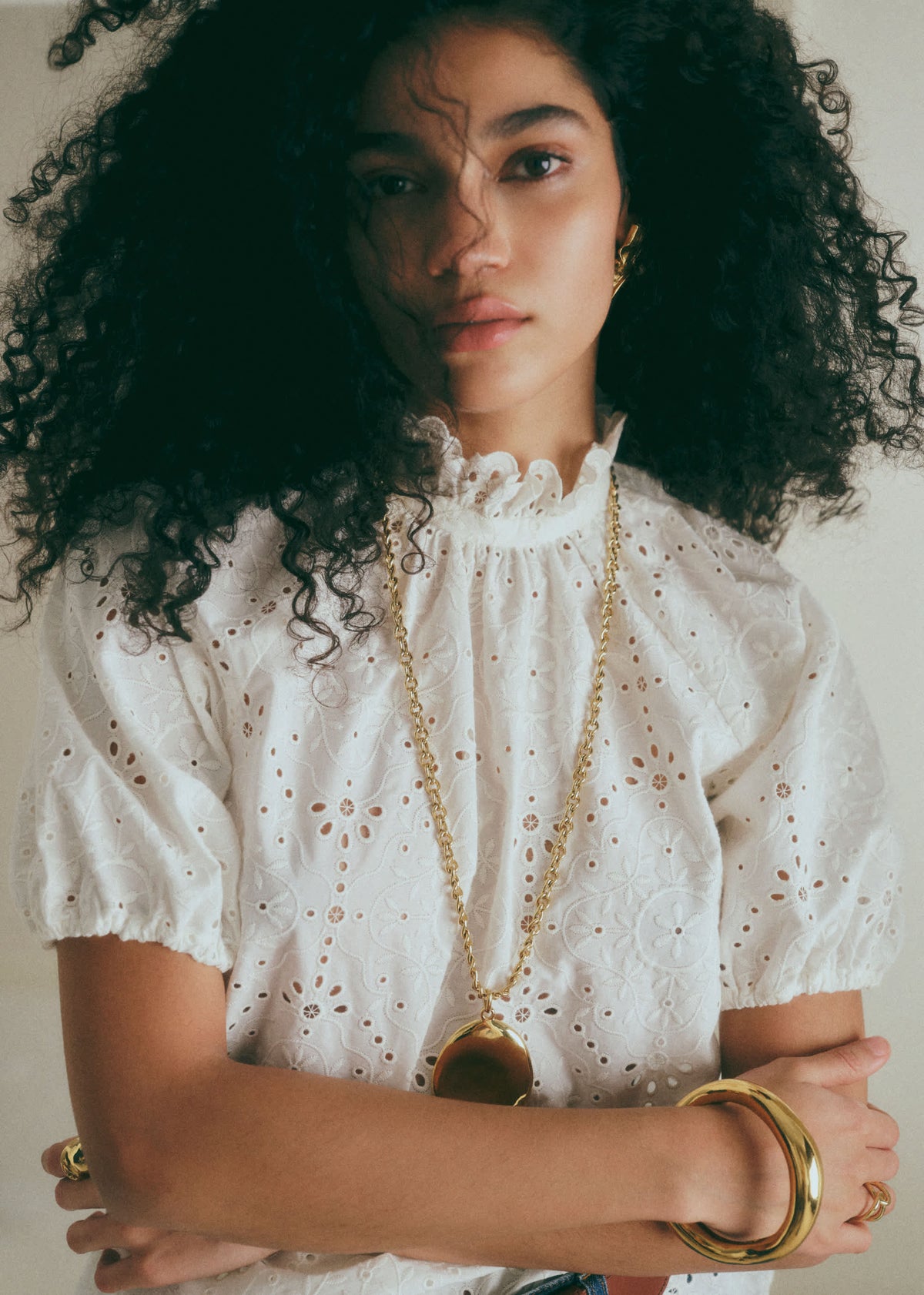 Blouse Shaily - Broderie Unie Blanc