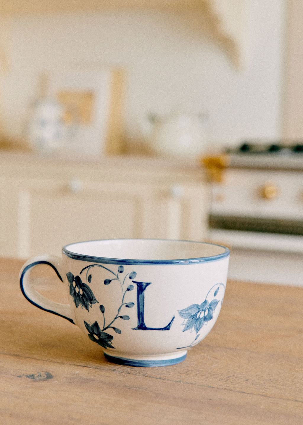 Tasse Poème - Bleu orage - Lettre L