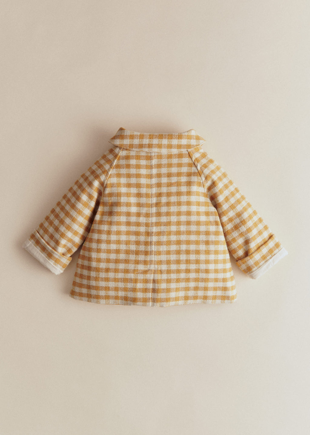 Manteau Polla - Carreaux Vichy Ocre Ecru