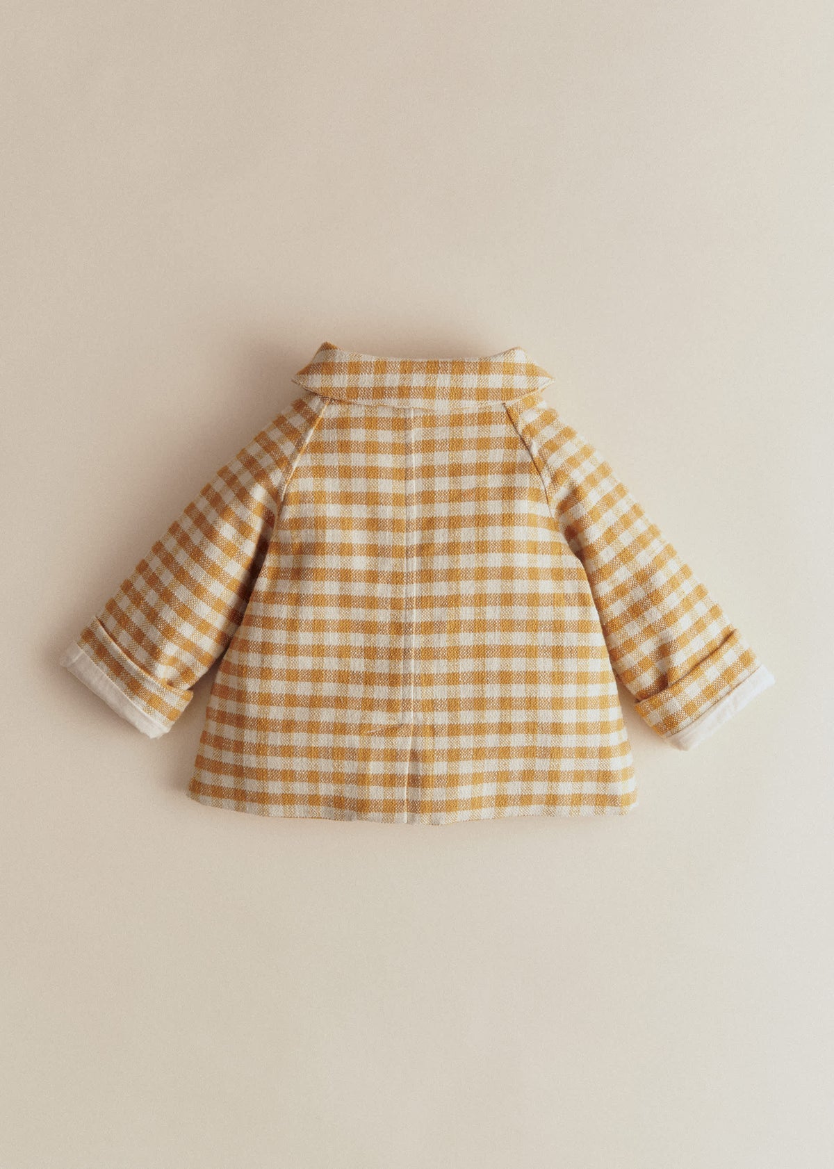 Manteau Polla - Carreaux Vichy Ocre Ecru