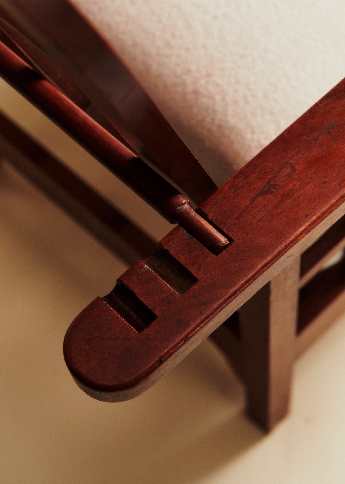 Fauteuil dossier inclinable vintage acajou - Acajou