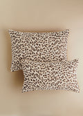 Coussin Jacquard - Petit modèle - Léopard Écru et Café