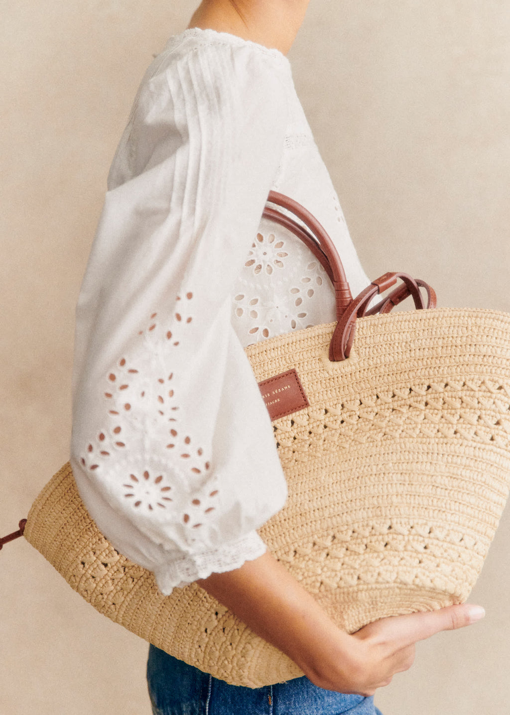 Panier Justine - Raphia Naturel Ajouré