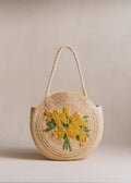 Panier June - Raphia Broderie Mimosa