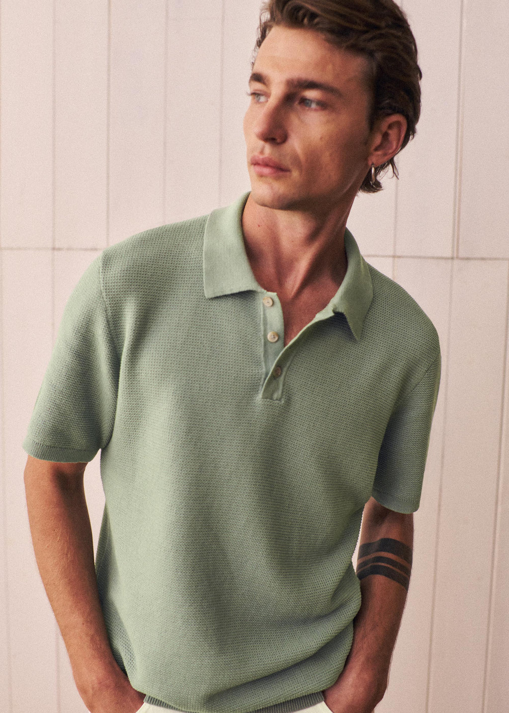 Polo Maille Simeone - Vert Sauge