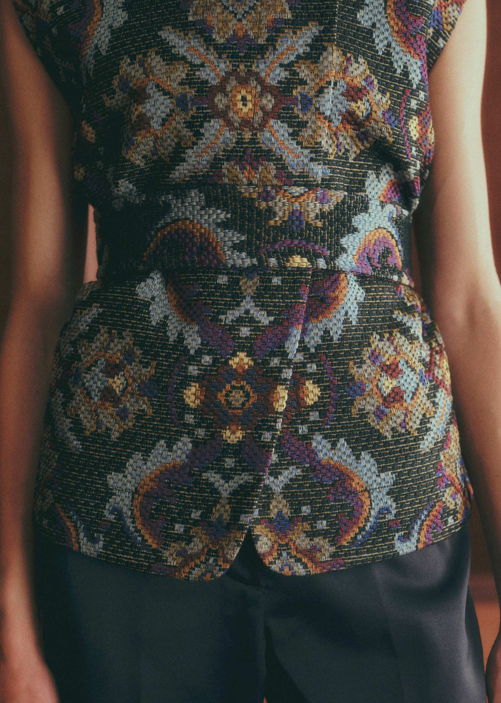 Veste Sebastine - Jacquard Royal Noir