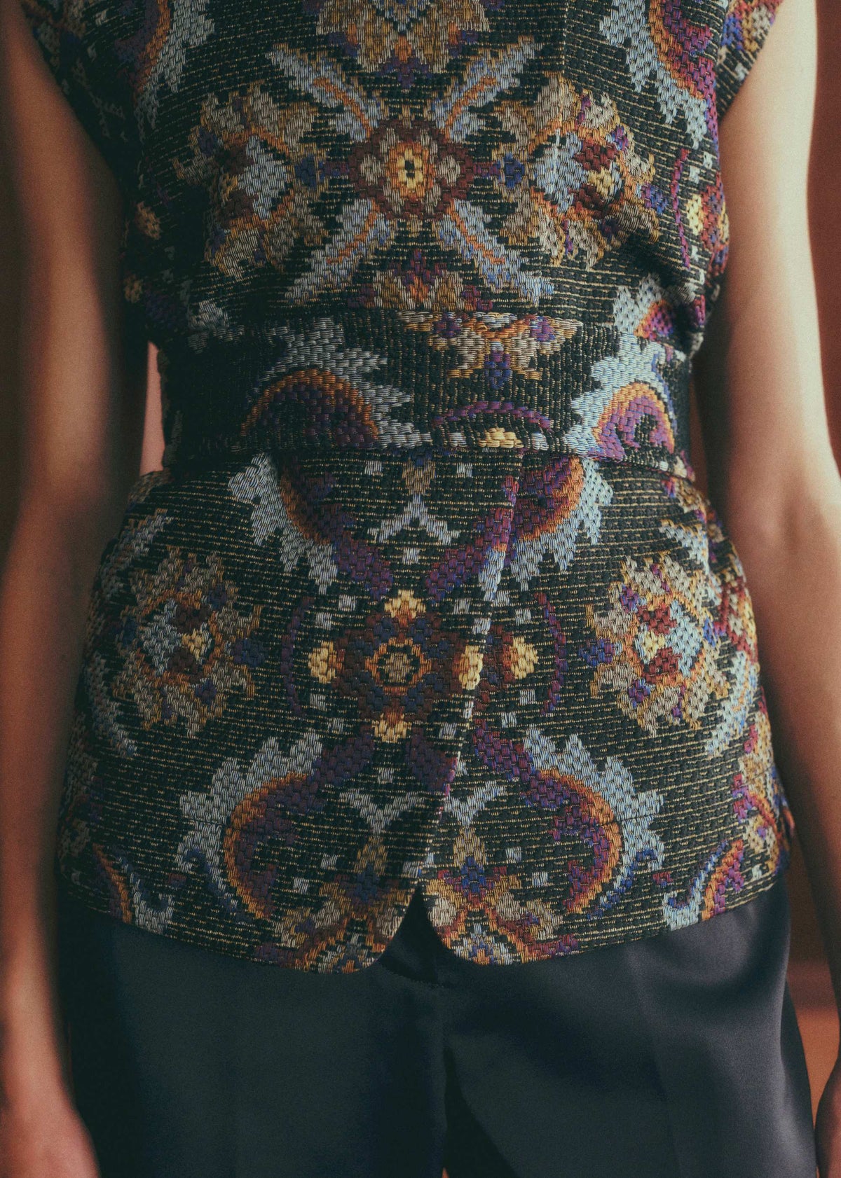 Veste Sebastine - Jacquard Royal Noir