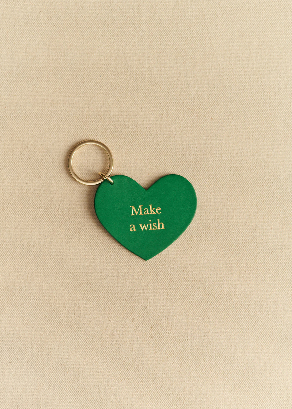 Porte-clé Coeur - Vert "Make a wish"