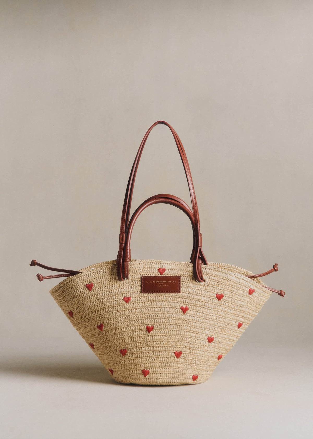 Panier Justine - Raphia Broderie Coeur