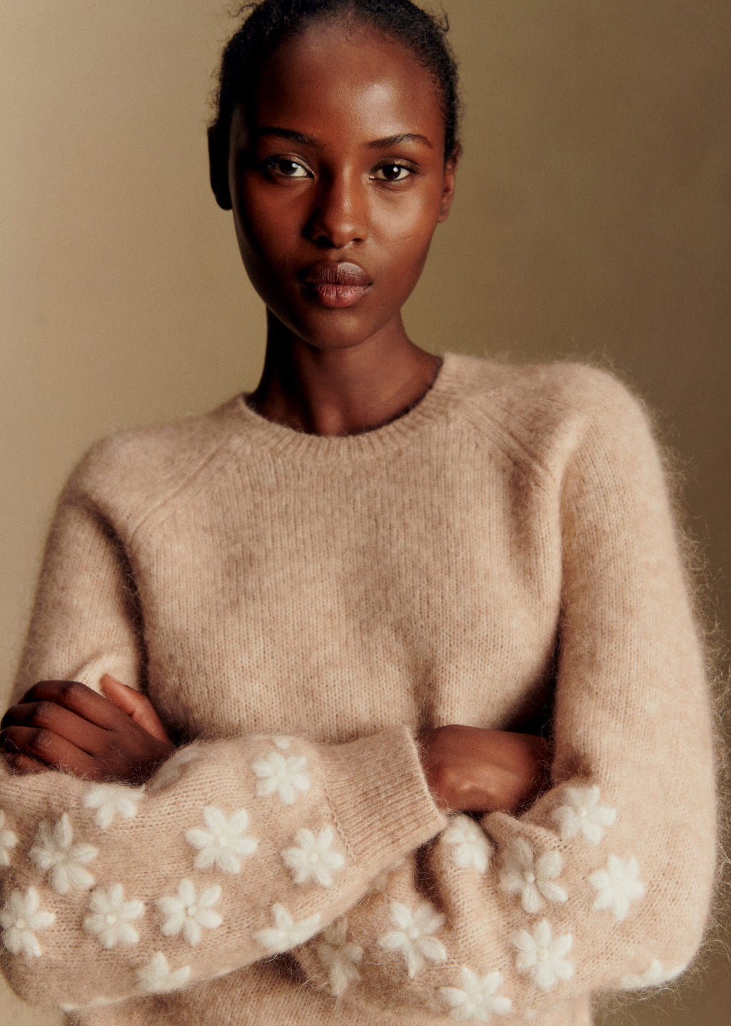 Pull Mélanie - Beige Chiné / Écru