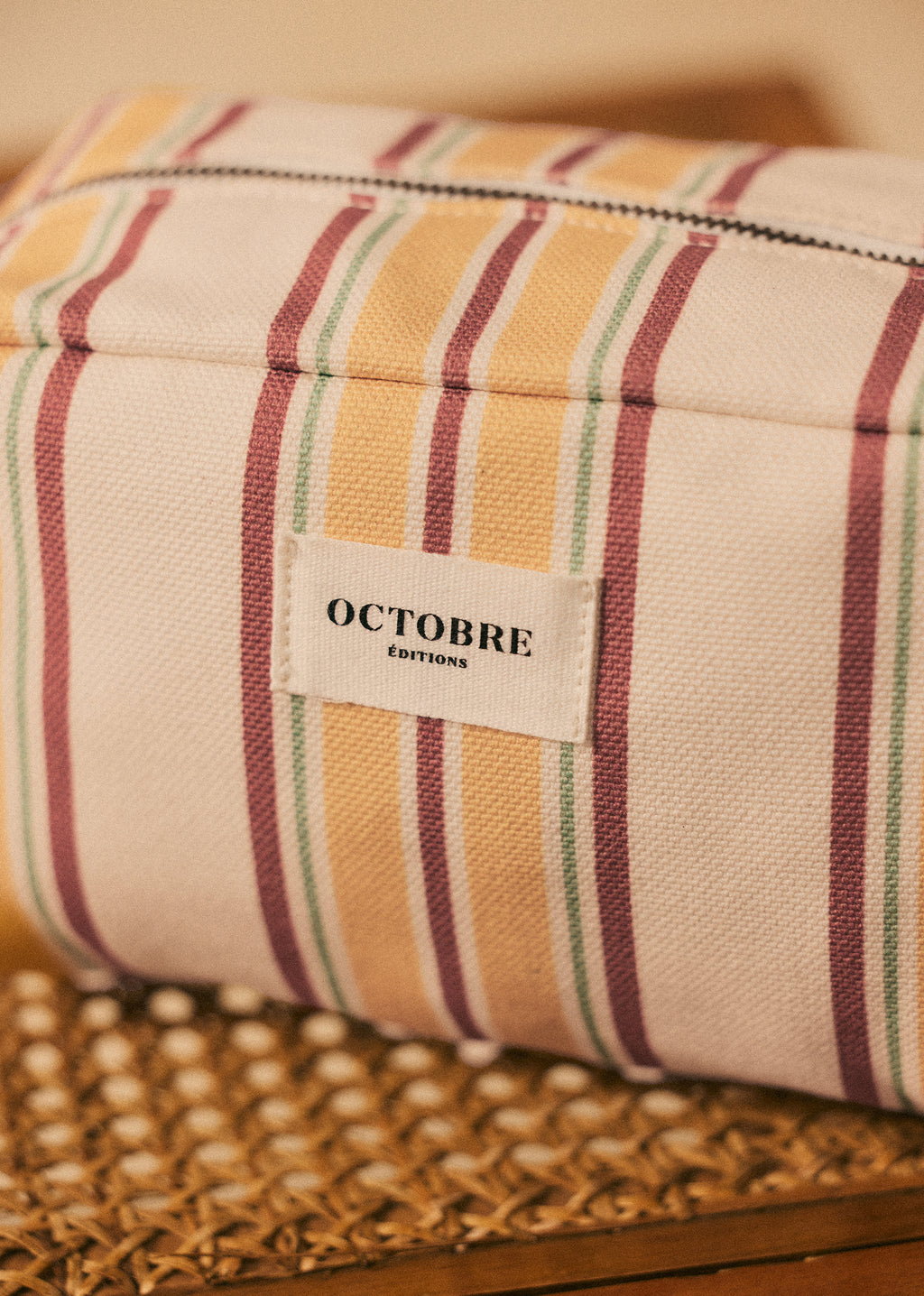 Trousse de toilette Twyman - Écru Rayures Multicolore