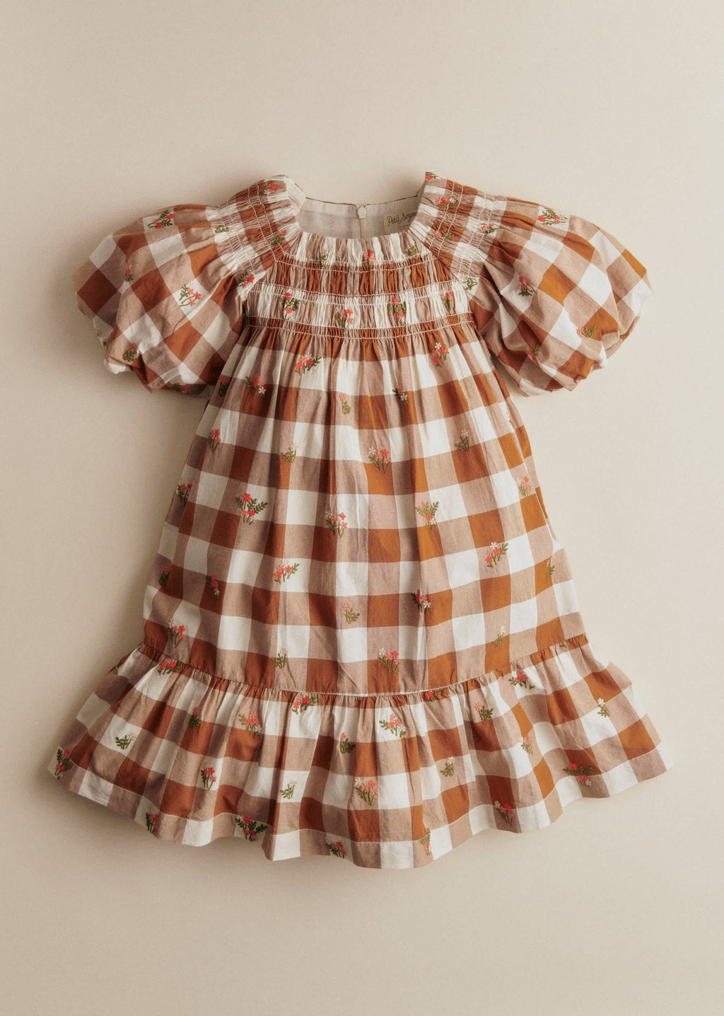 Robe Lucinda - Maxi Vichy Caramel / Ecru