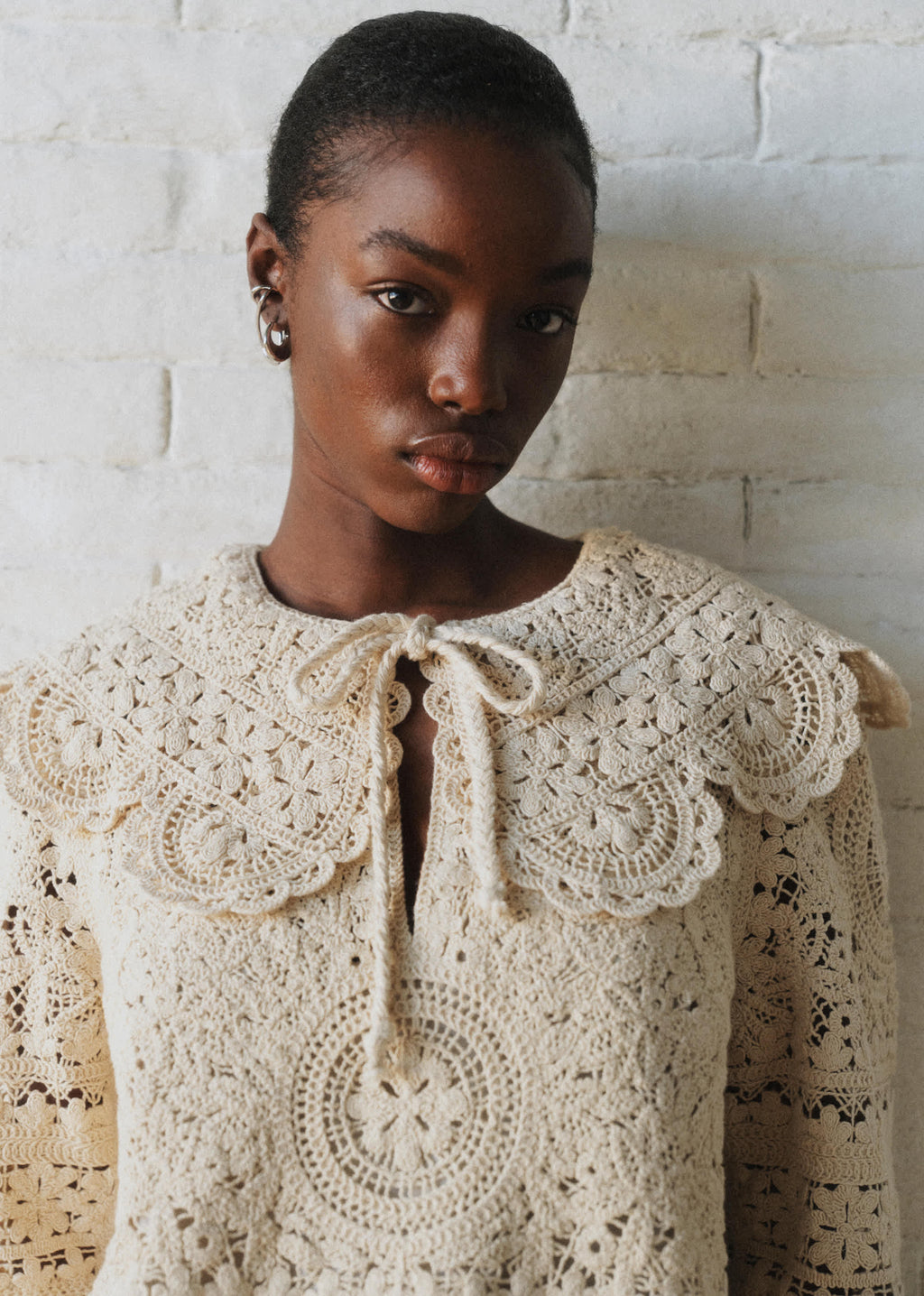 Robe Valya - Sézane x SEA NY - Guipure Unie Crème