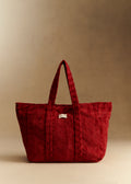 Cabas velours milleraie - Rouge