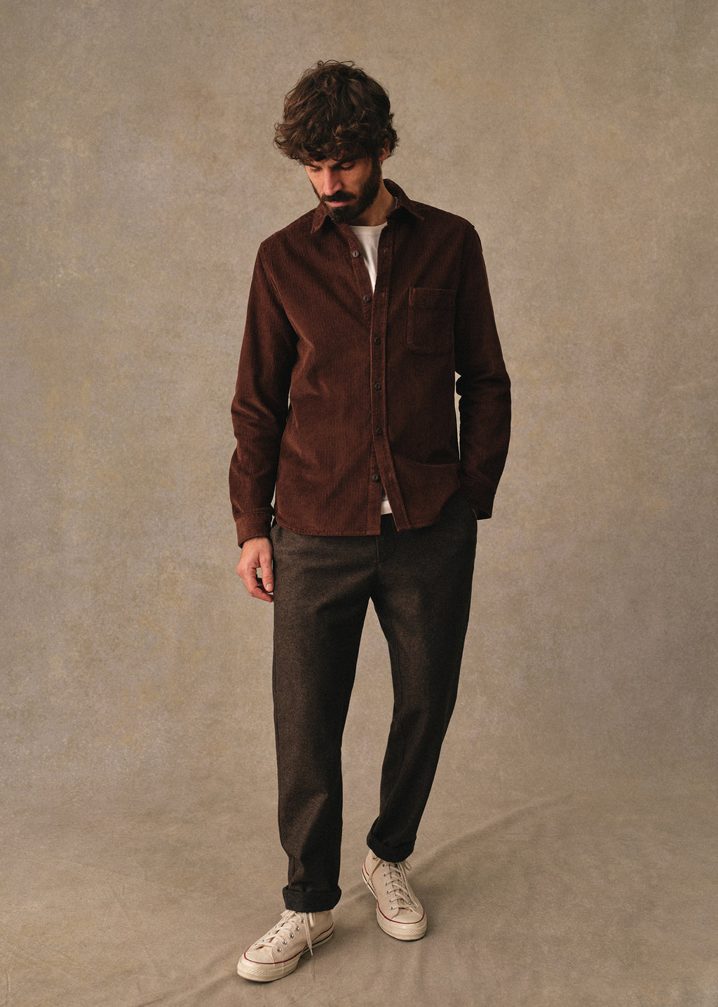 Chemise Lars Velours Côtelé - Marron