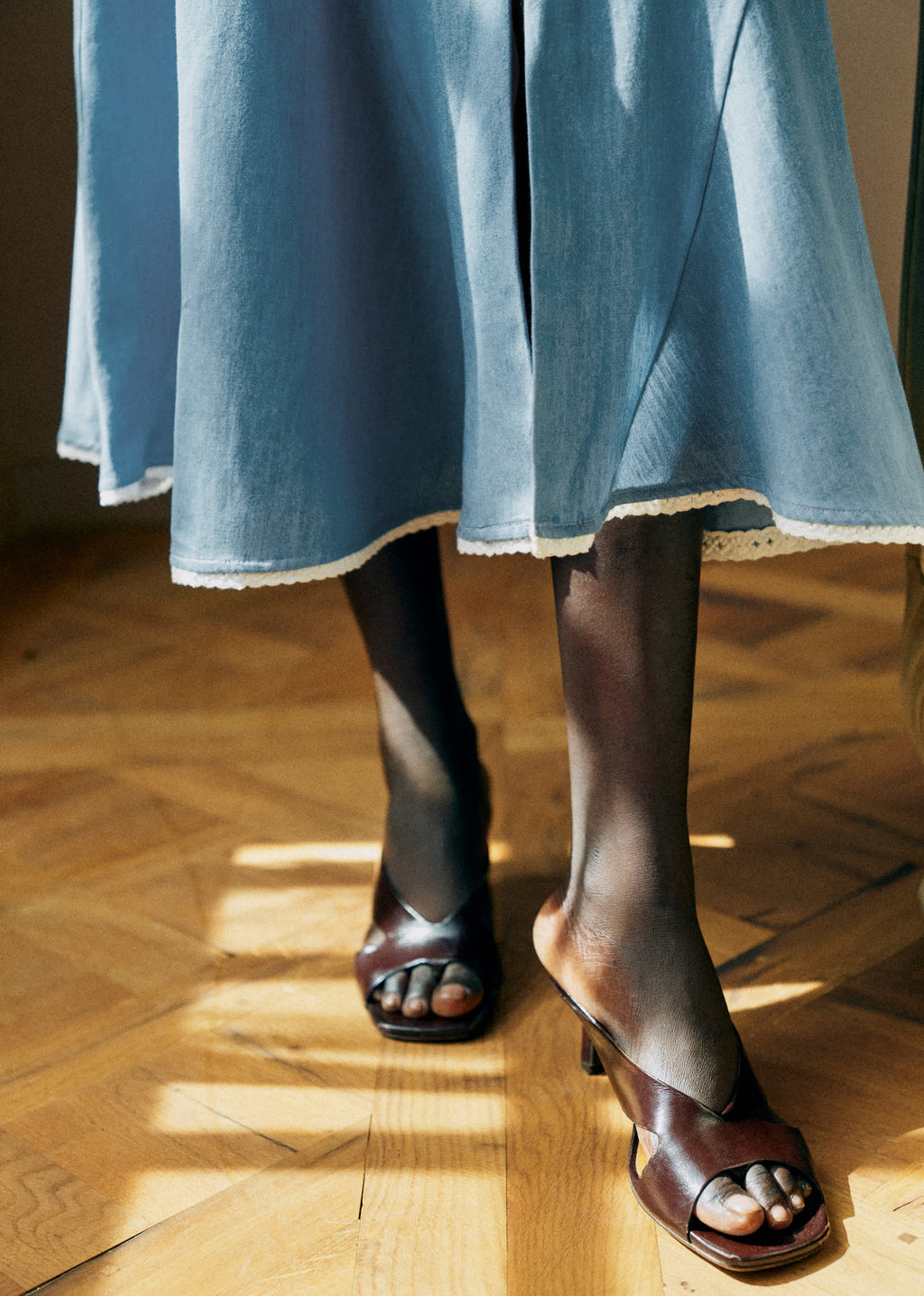 Jupe Jolana - Broderie Placée Chambray