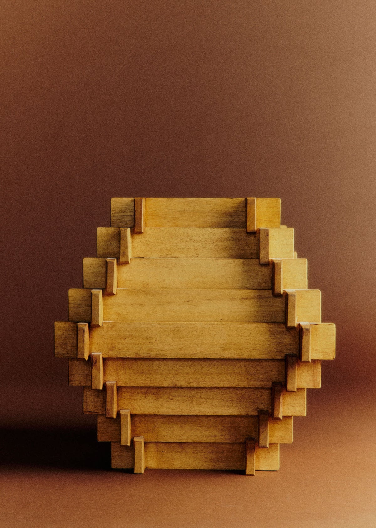 Lampe cubique vintage en bois - Bois