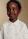 Chemise Pierro - Oxford Blanc / Coeurs Rouge
